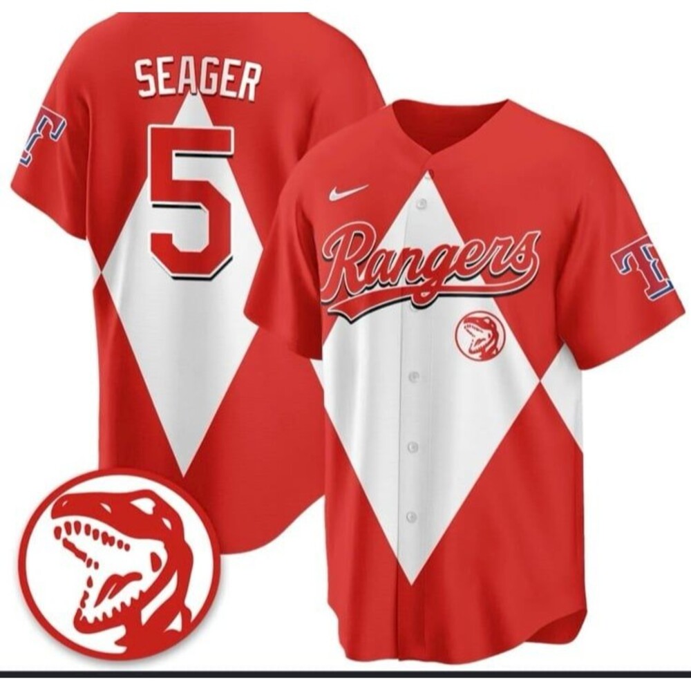 2026 Texas Rangers Power Rangers Red XL Corey Seager Theme Night Jersey Size 2XL